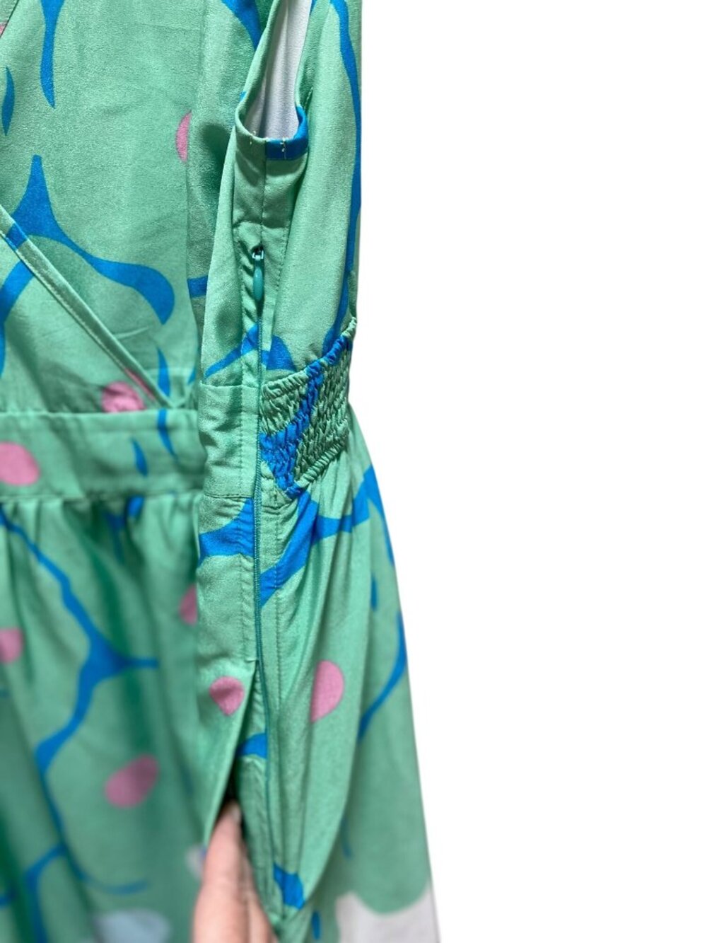EShakti Printed Sleeveless Maxi Dress Green Size 2X Boho Spring Vacation Flowy - Picture 9 of 12